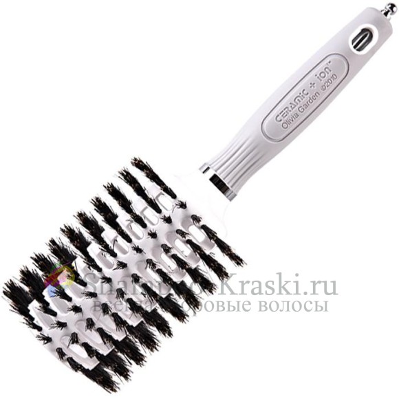 Olivia Garden Ceramic+Ion Turbo vent Термобрашинг керамический + ион натуральная щетина 45 мм.