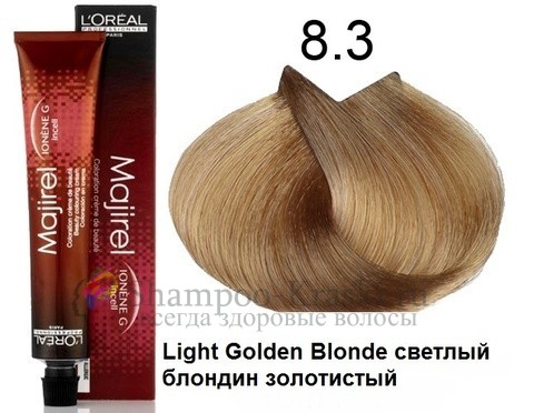 Краска для волос - Loreal Majirel No. 8.3 (Светлый блондин интенсивно-золотистый) 100 мл