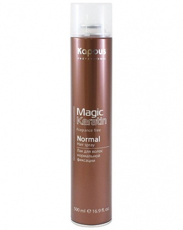 Лак аэрозольный нормальной фиксации с кератином - Kapous Fragrance Free Magic Keratin Hair Spray Normal 500 мл