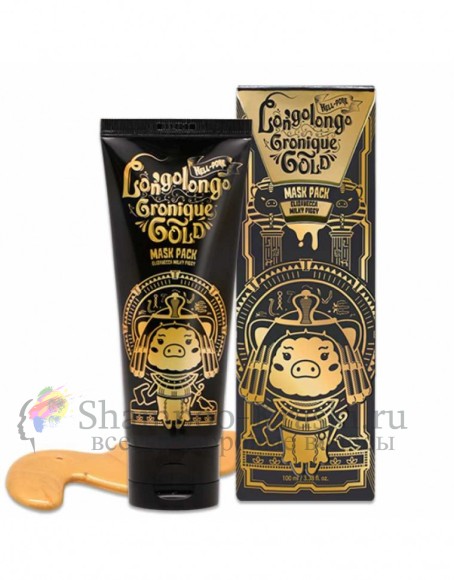 Elizavecca Золотая омолаживающая маска пленка Milky Piggy Hell-Pore Longolongo Gronique Gold Mask Pack