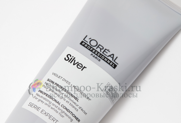 Смываемый уход кондиционер Loreal Silver 200мл
