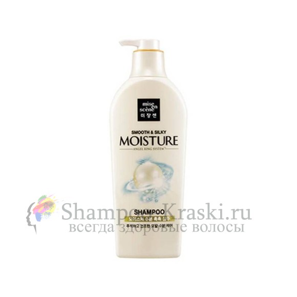 MISE EN SCENE Увлажняющий шампунь для блеска волос Pearl Smooth & Silky Moisture Shampoo 780мл