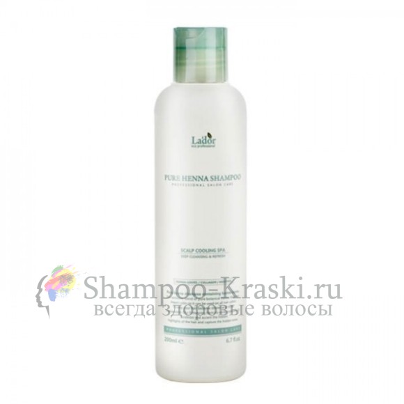 Lador Шампунь для волос укрепляющий с хной, ментолом и кактусом Pure Henna Shampoo 200 мл