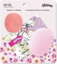 Набор Бальзам для губ "Розовый грейпфрут", лосьон для рук "Ягоды и цветы" , салфетки Kleenex в чехле - EOS Set Kleenex 2016 Spring Lip Balm Pack