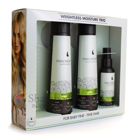 Набор косметики - Macadamia Weightless Moisture Trio Set 300мл+300мл+100мл 300+300+100 мл