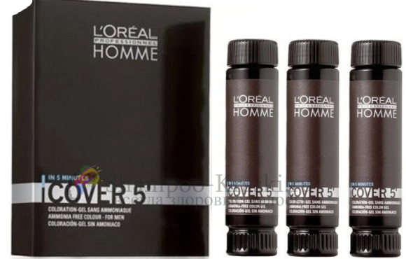 Loreal Homme Тонирующий гель Кавер Cover 5 №5 светлый шатен 3*50мл