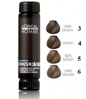 Loreal Homme Тонирующий гель Кавер Cover 5 №5 светлый шатен 3*50мл Loreal Homme Тонирующий гель Кавер Cover 5 №5 светлый шатен 3*50мл