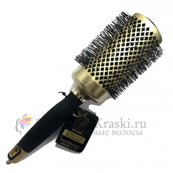 Olivia Garden Limited Edition 50th Anniversary Термобрашинг керамик+ион Черно золотой 54 мм