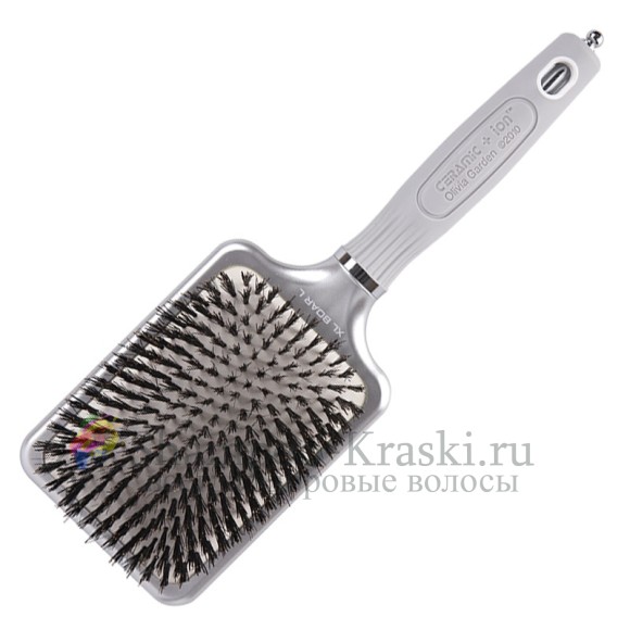 Olivia Garden Ceramic+Ion XL BOAR large Щетка для волос 100% натуральная щетина 13 рядов
