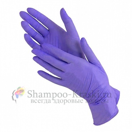 Перчатки нитриловые, фиолетовые, Размер XS, 100шт. в уп.