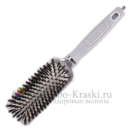 Olivia Garden Ceramic+Ion XL BOAR Small Щетка для волос 100% натуральная щетина 9 рядов