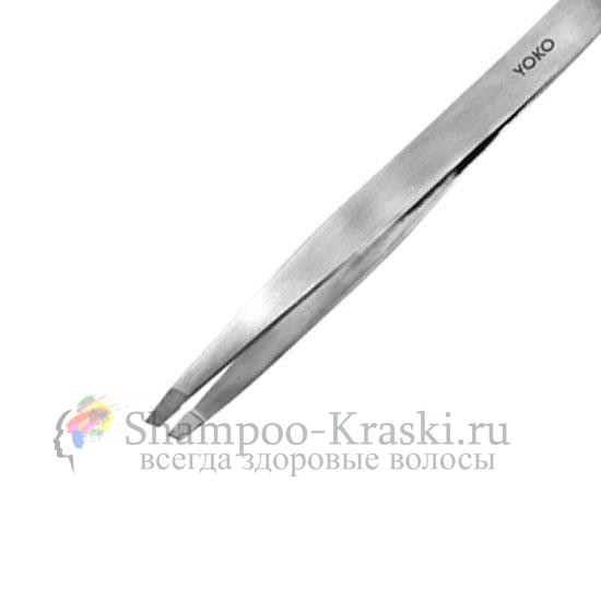 Пинцет прямой скошенный (матовый) SP 008 Yoko