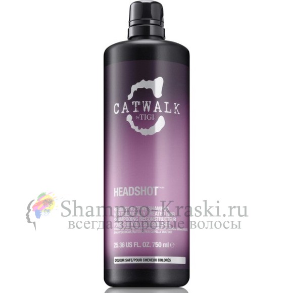 Шампунь для восстановления поврежденных волос - Tigi Catwalk Headshot Shampoo 750 мл