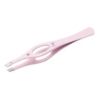 Пинцет РТ-213 (2) PK (Розовый со стразами ) METZGER