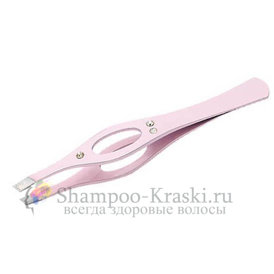 Пинцет РТ-213 (2) PK (Розовый со стразами ) METZGER