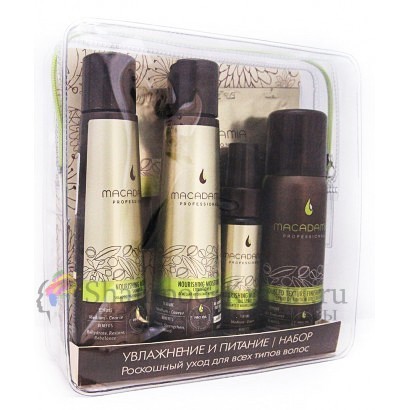 Дорожный набор "Питание и увлажнение" - Macadamia Nourishing Moisture Travel Set 2*100 + 57 + 2*30