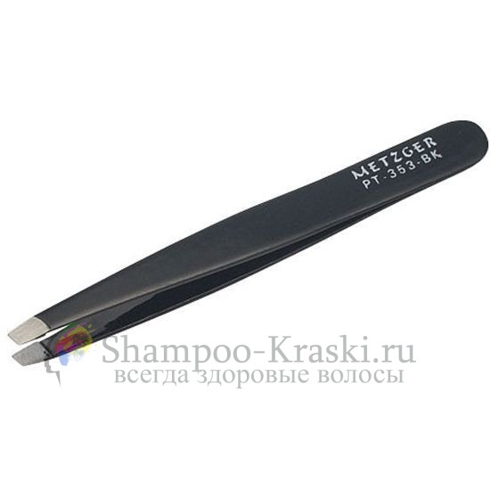 Пинцет РТ-353-BK Скошенный черный METZGER