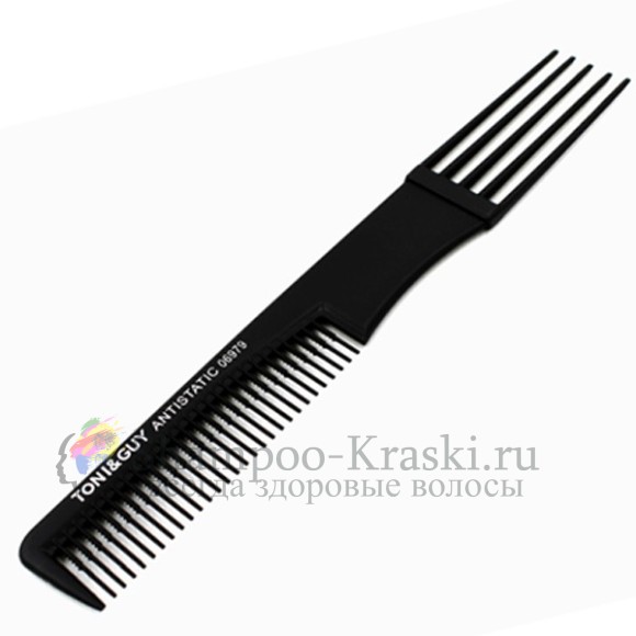 Расческа Карбон Антистатик Черная для начеса с пластик. вилкой 06979 Toni and Guy