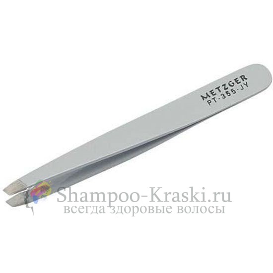 Пинцет РТ-355-WT Скошенный белый METZGER