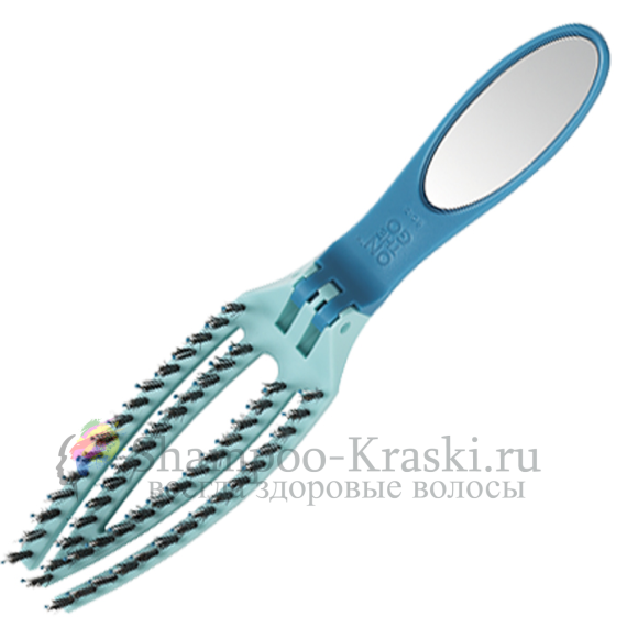 Olivia Garden GO-2 Щетка изогнутая продувная складная с зеркалом ион комб щетина Черная