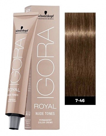Средне-русый бежевый шоколадный - Schwarzkopf Igora Royal Nude Tones 7-46 60 мл