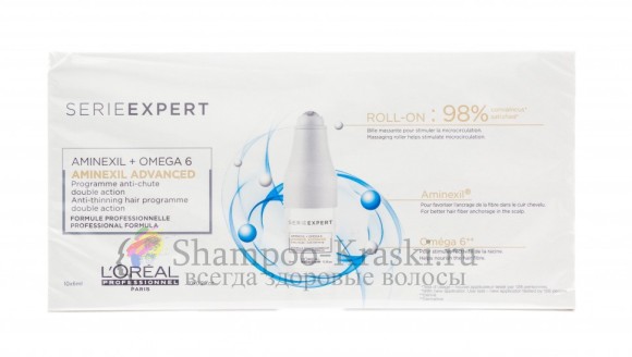 Ампулы от выпадения волос - Loreal Aminexil Advanced (Loreal Аминексил Эдванст) 10 x 6 мл Ампулы от выпадения волос - Loreal Aminexil Advanced (Loreal Аминексил Эдванст) 10 x 6 мл