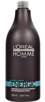 Бодрящий шампунь для мужчин от выпадения волос - Лорель Профешнл Homme Energic Shampoo (Loreal хом энерджик шампунь)