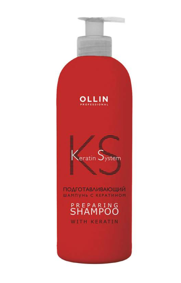 OLLIN Keratine System Подготавливающий Шампунь с кератином 500мл
