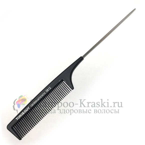 Расческа Карбон Антистатик Черная с металлическим хвостиком 0812 Toni and Guy