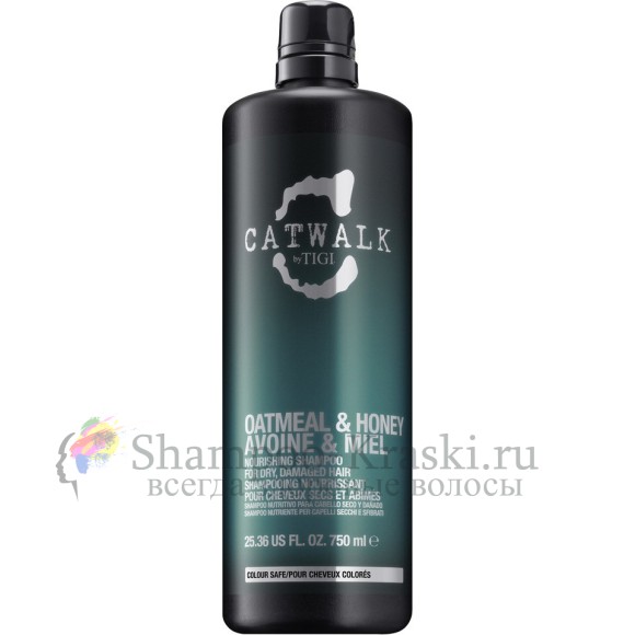 Шампунь для питания сухих и ломких волос - Tigi Catwalk Oatmeal&Honey Shampoo 750 мл