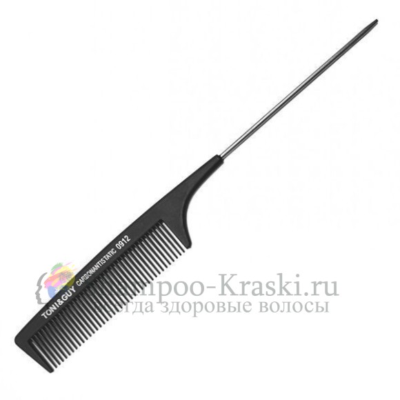 Расческа Карбон Антистатик Черная с металлическим хвостиком 0912 Toni and Guy
