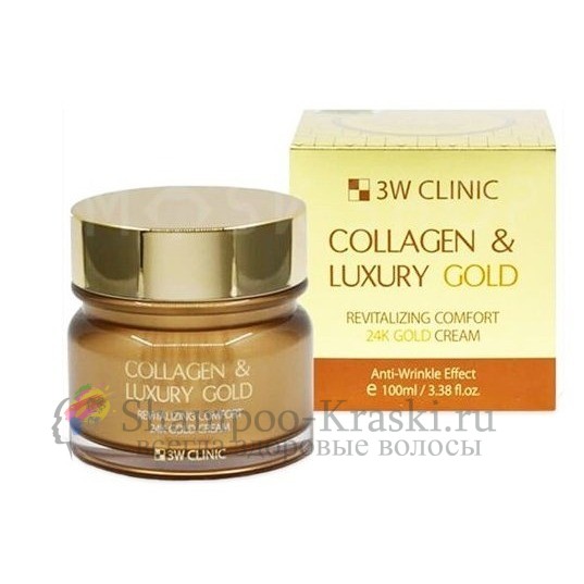 3W CLINIC Омолаживающий Крем для лица с коллагеном и коллоидным золотом Collagen & Luxury Gold Cream
