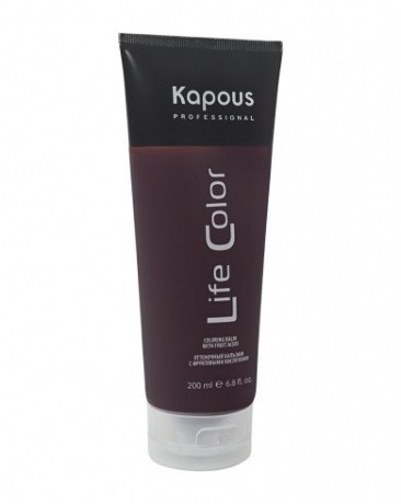 Оттеночный бальзам для волос "Life Color", гранатовый красный - Kapous Professional Life Color Balm Granate Red 200 мл