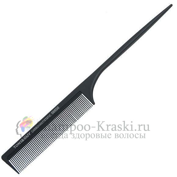 Расческа Карбон Антистатик Черная с пластиковым хвостиком 06600 Toni and Guy