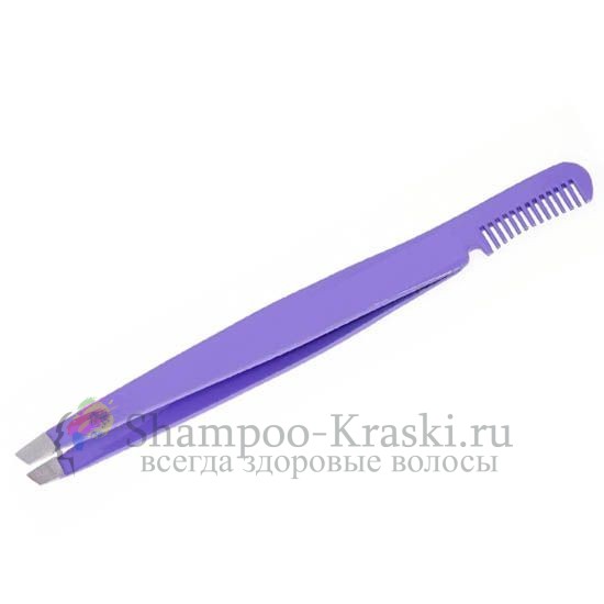 Пинцет РТ-862-(3)-FL Скошенный Фиолетовый с расческой METZGER