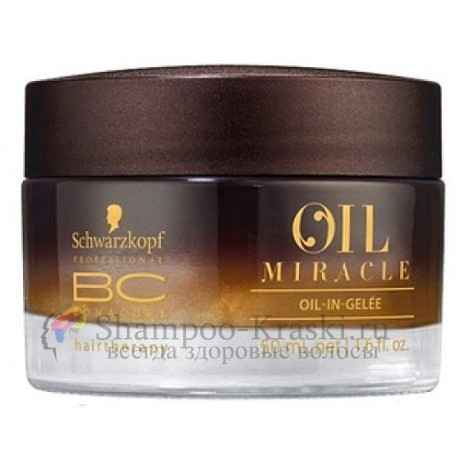 Желе масляное для ухода за тусклыми и жесткими волосами - Schwarzkopf Professional BC Oil Miracle Oil-in-Gelee 50 мл
