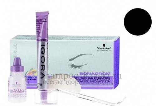 Стойкая краска для бровей и ресниц - черный - Schwarzkopf Professional Igora Bonacrom Black 15 мл