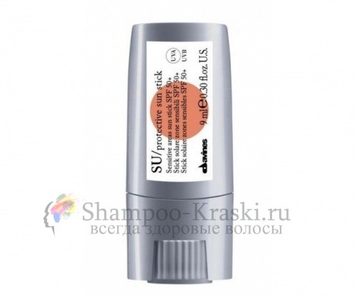 Солнцезащитная помада SPF 50+ Davines SU/Protective sun stick sensitive area sun SPF 50+ 9g