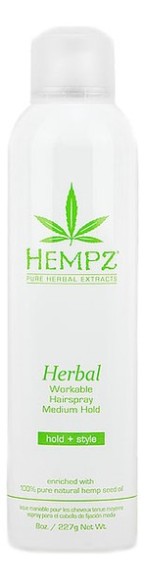 Лак растительный средней фиксации Hempz Hair Care Herbal Workable Hairspray MEDIUM Hold 227 мл.