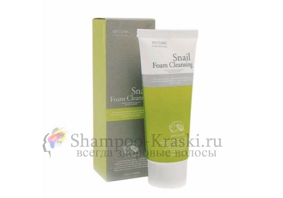 3W CLINIC Пенка для умывания с Улиточным муцином Snail foam cleansing 100 мл