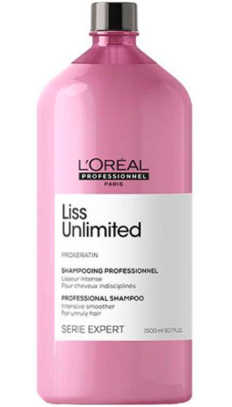 Разглаживающий шампунь для сухих и непослушных волос - Loreal Liss Unlimited Shampoo (Лис анлимитед шампунь) 1500 мл