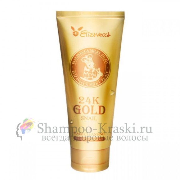 Elizavecca Нежная пенка для умывания с муцином улитки и 24К золотом 24K Gold Snail Cleansing Foam, 180 мл