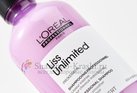 Разглаживающий шампунь для сухих и непослушных волос - Loreal Liss Unlimited Shampoo (Лис анлимитед шампунь) 300 мл
