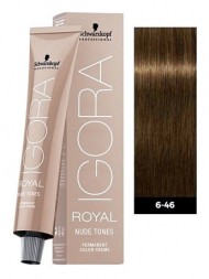 Темно-русый бежевый шоколадный - Schwarzkopf Igora Royal Nude Tones 6-46 60 мл Темно-русый бежевый шоколадный - Schwarzkopf Igora Royal Nude Tones 6-46 60 мл