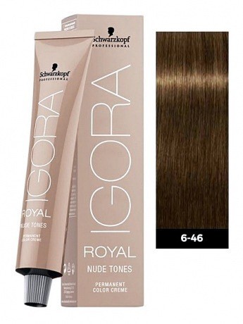 Темно-русый бежевый шоколадный - Schwarzkopf Igora Royal Nude Tones 6-46 60 мл