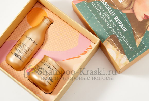 Набор от Loreal Absolut Repair - для Восстановление поврежденных волос Шампунь-300мл, Маска-250мл
