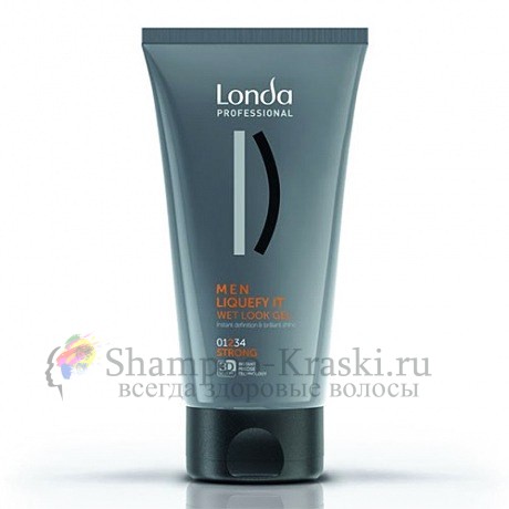Гель-блеск с эффектом мокрых волос сильной фиксации - Londa Liquefy Wet Gel 150 мл