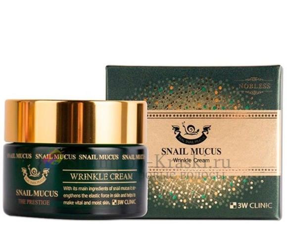 3W Clinic Омолаживающий Крем для глаз с экстрактом улитки Snail Eye Cream Anti Wrinkle 30мл