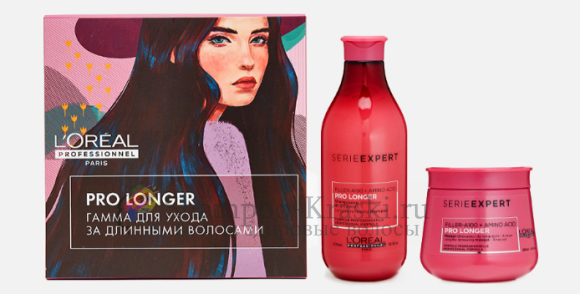 Набор от Loreal Pro Longer - для ухода за длинными волосами Шампунь-300мл, Мака-250мл