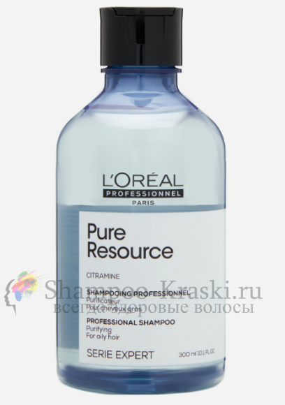 Шампунь для нормальных и склонных к жирности волос - Pure Resource Shampoo от Loreal 300 мл